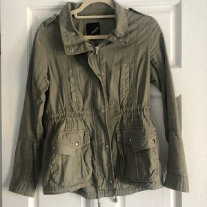 Olive green khaki zip up jacket